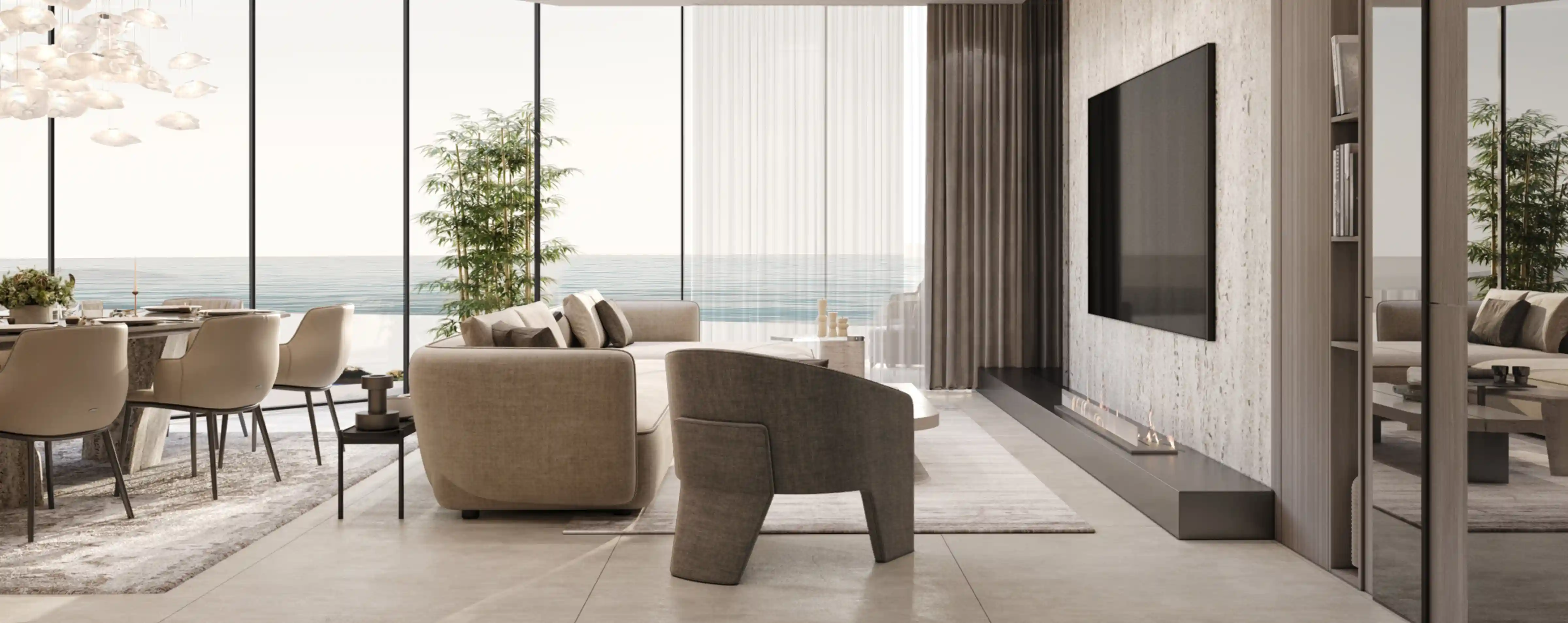 AMRA residence living room in warm neutral tones